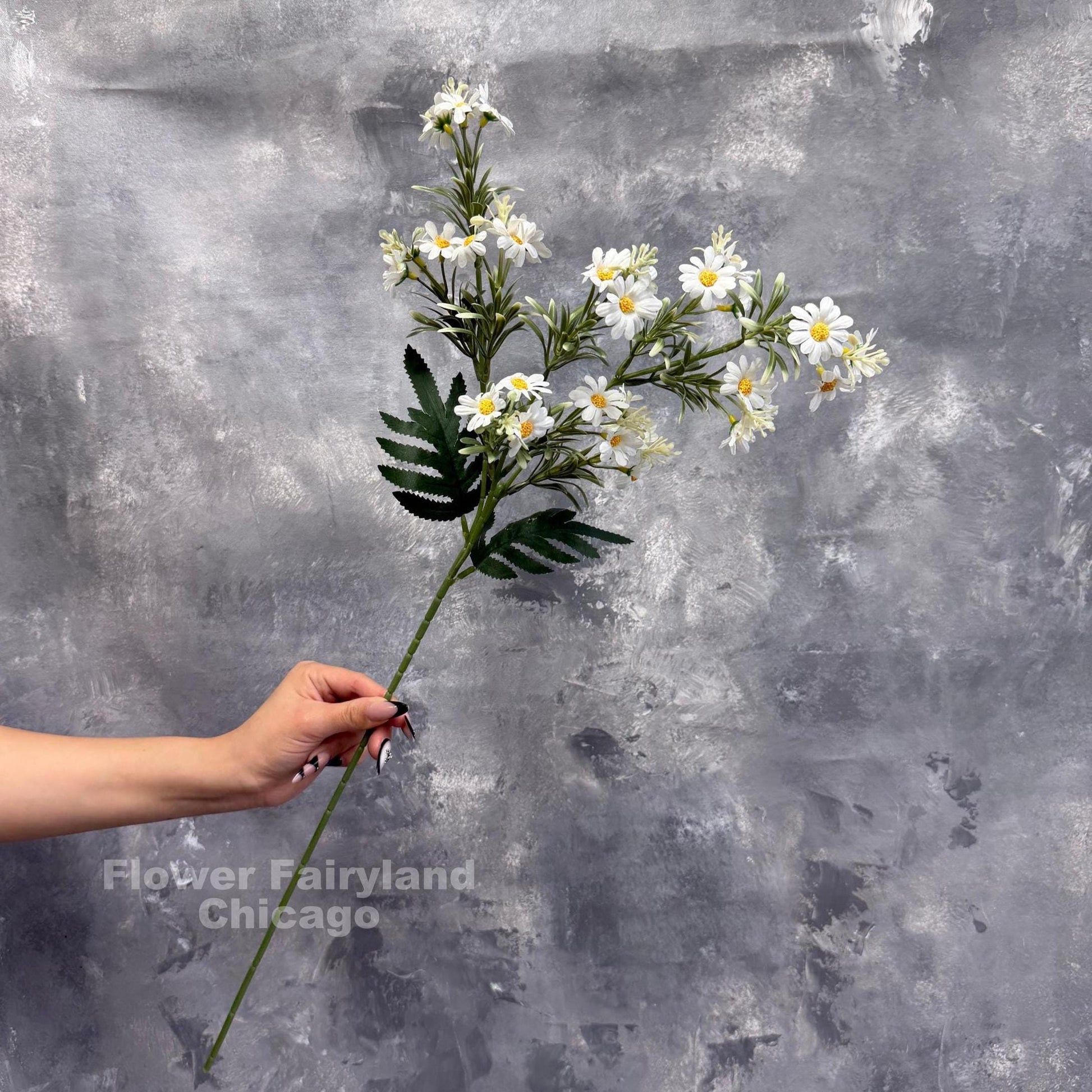 Full length faux chamomile daisy spray stem