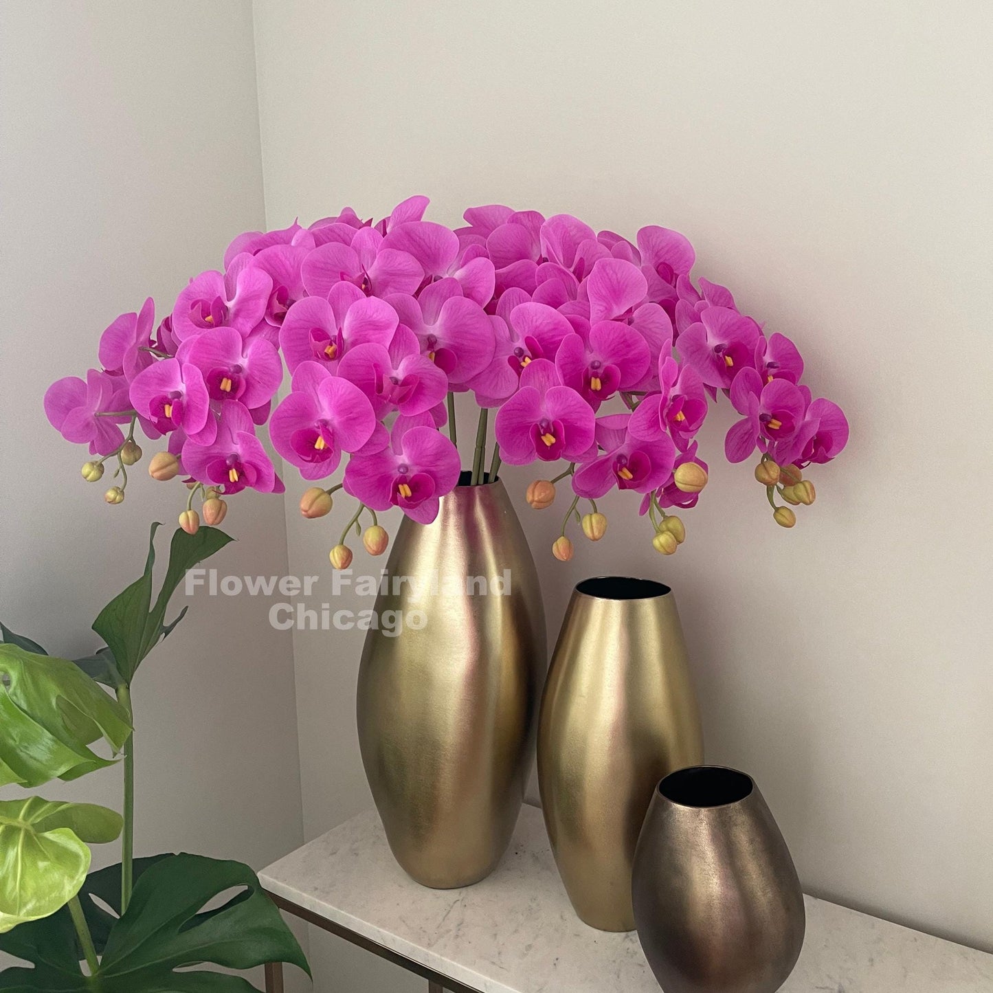 Fuchsia real touch orchid square cover