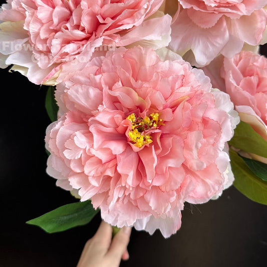 Faux huge peony stem in pink