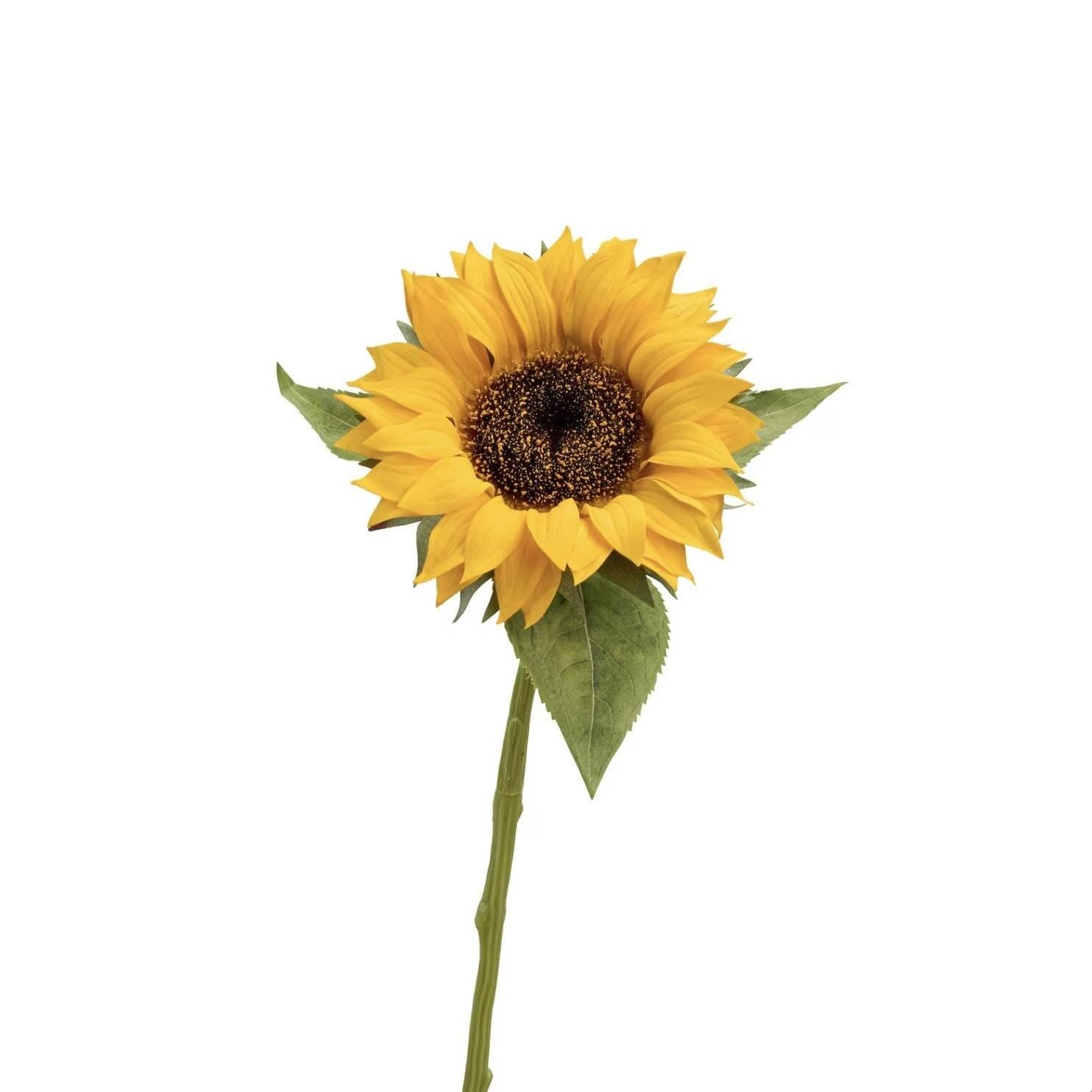 Real touch sunflower stem in yellow - single stem