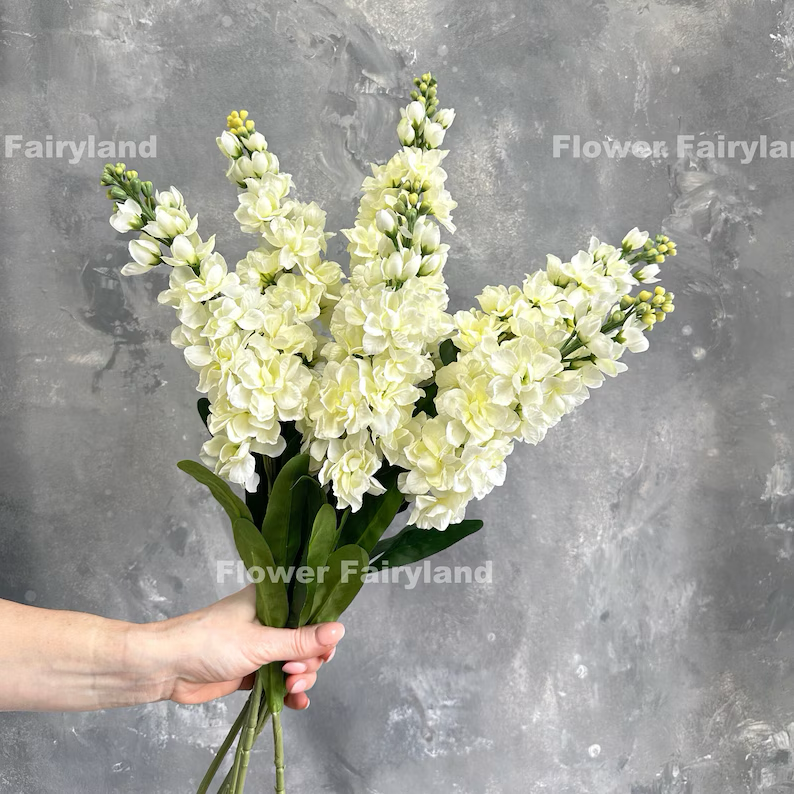 Faux Brompton Stock Bouquet - Yellowish White