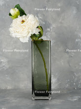 Load image into Gallery viewer, Green Transparent Smoke Glass with Golden Edge Vase
