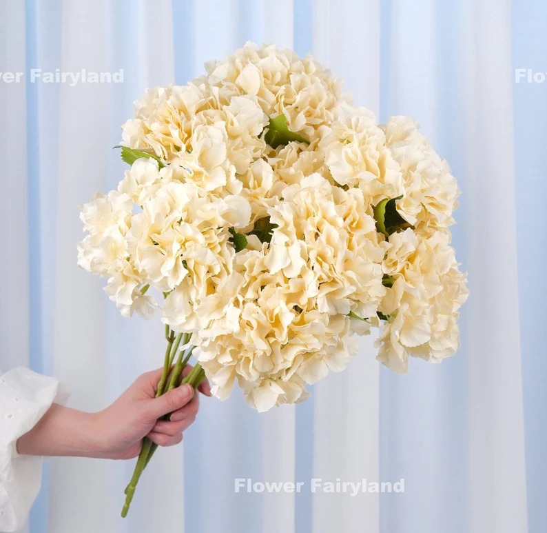 5 Heads Hydrangea Bouquet - Cream