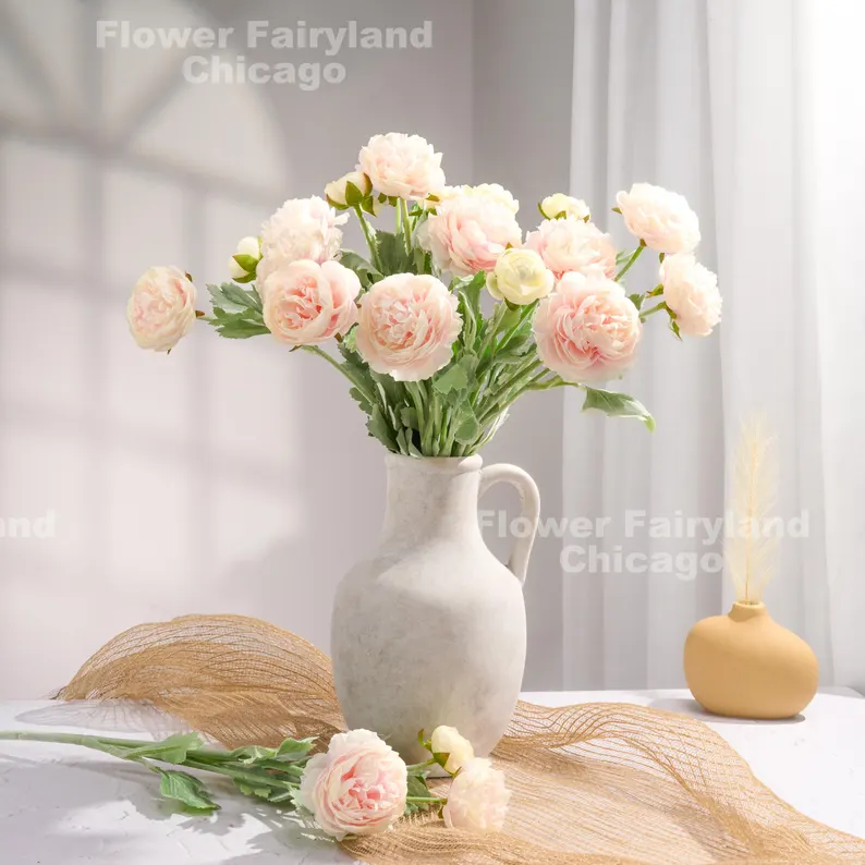Faux Ranunculus - Pale Pink