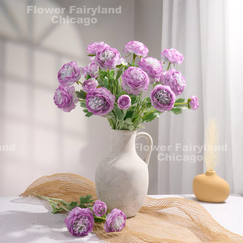 Faux Ranunculus - Light Purple