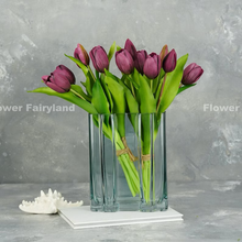 Load image into Gallery viewer, 7 Stems Faux Tulip - Dark Purple
