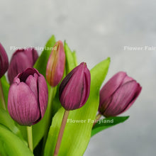 Load image into Gallery viewer, 7 Stems Faux Tulip - Dark Purple
