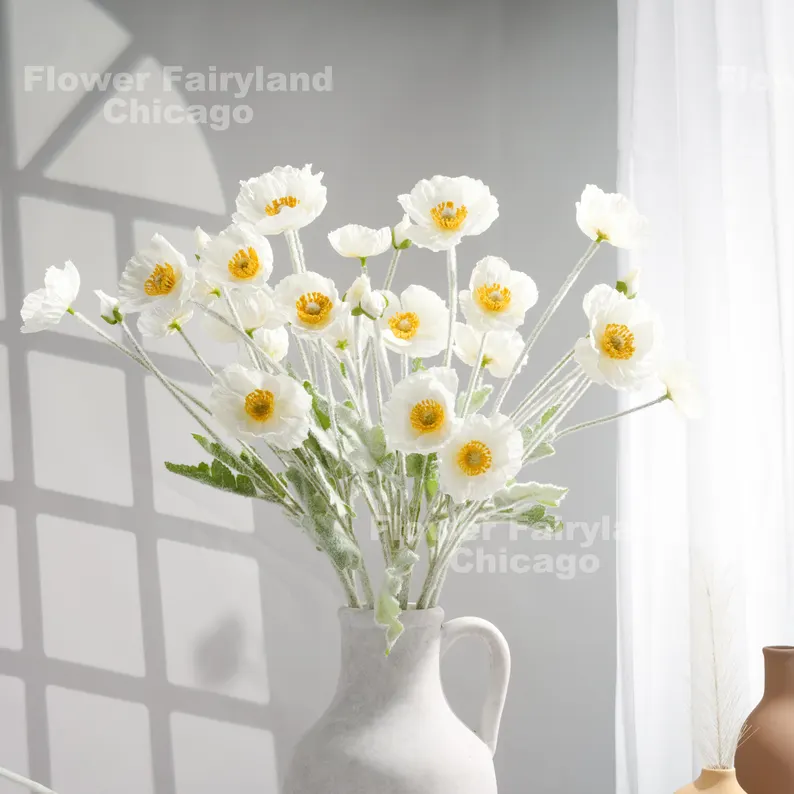Faux Poppy - White