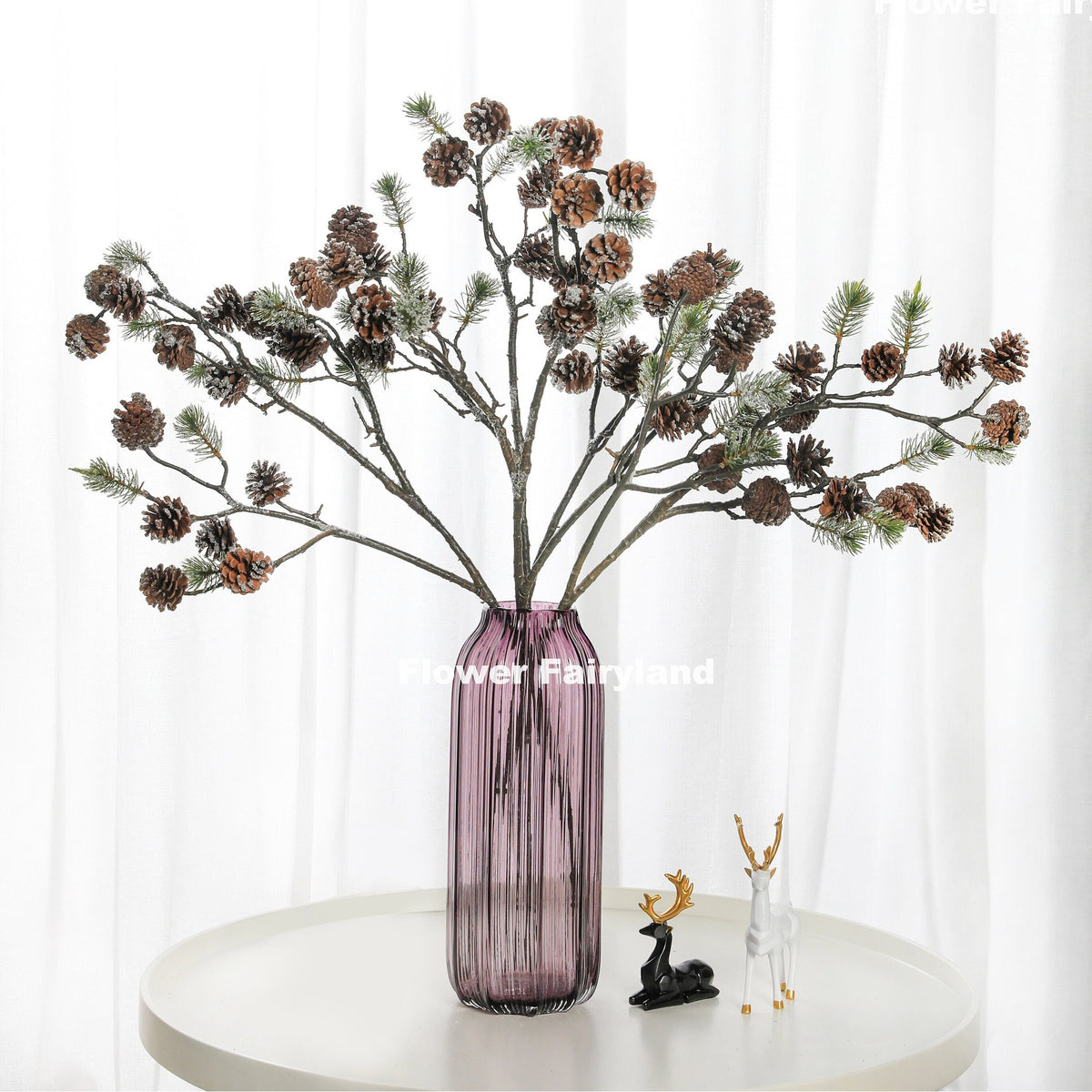 Faux Pine Cone Branch