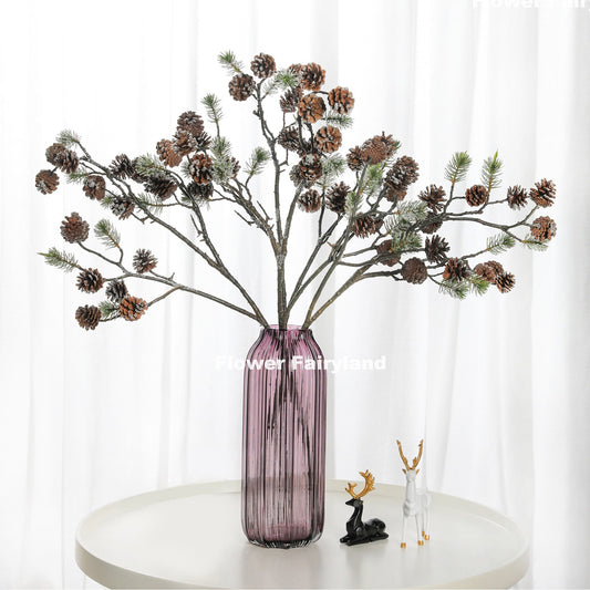 Faux Pine Cone Branch