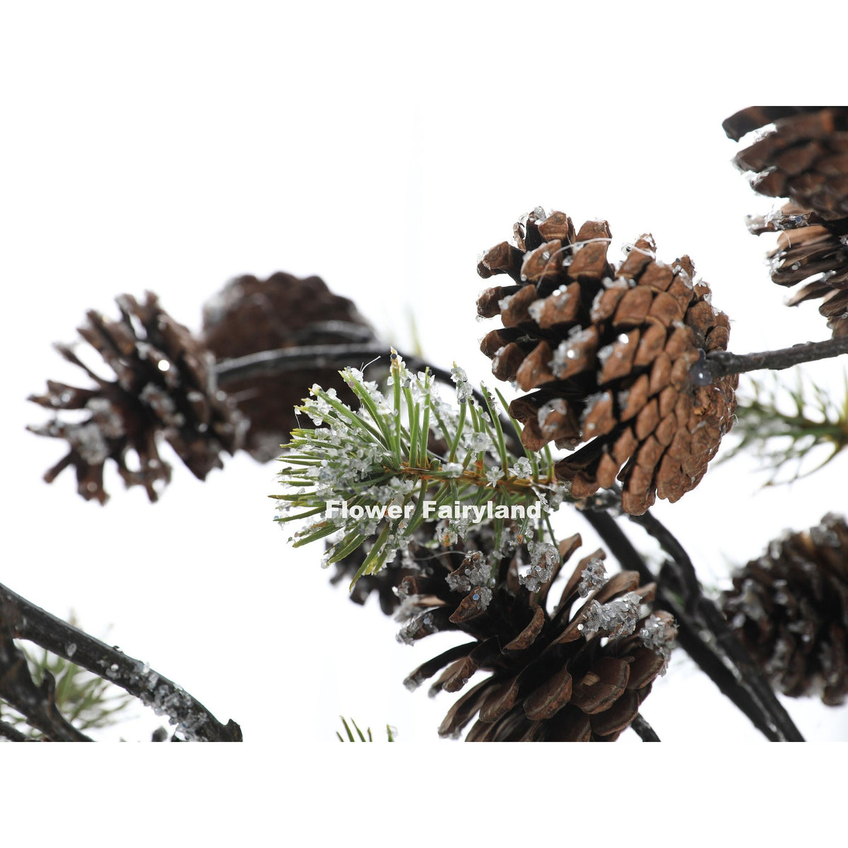 Faux Pine Cone Branch