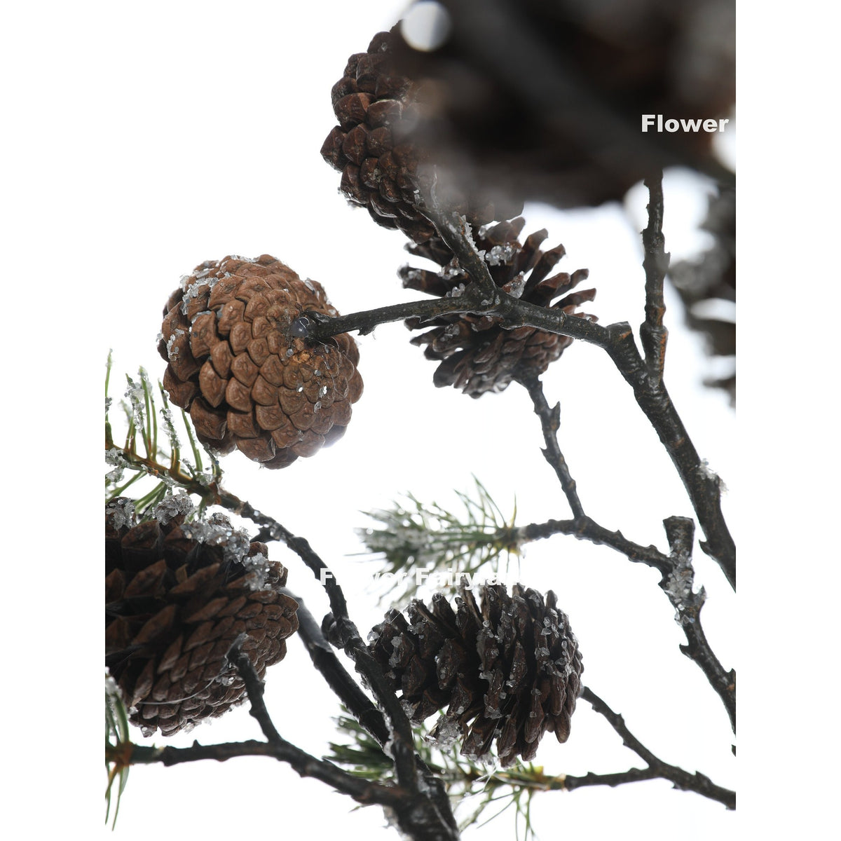 Faux Pine Cone Branch