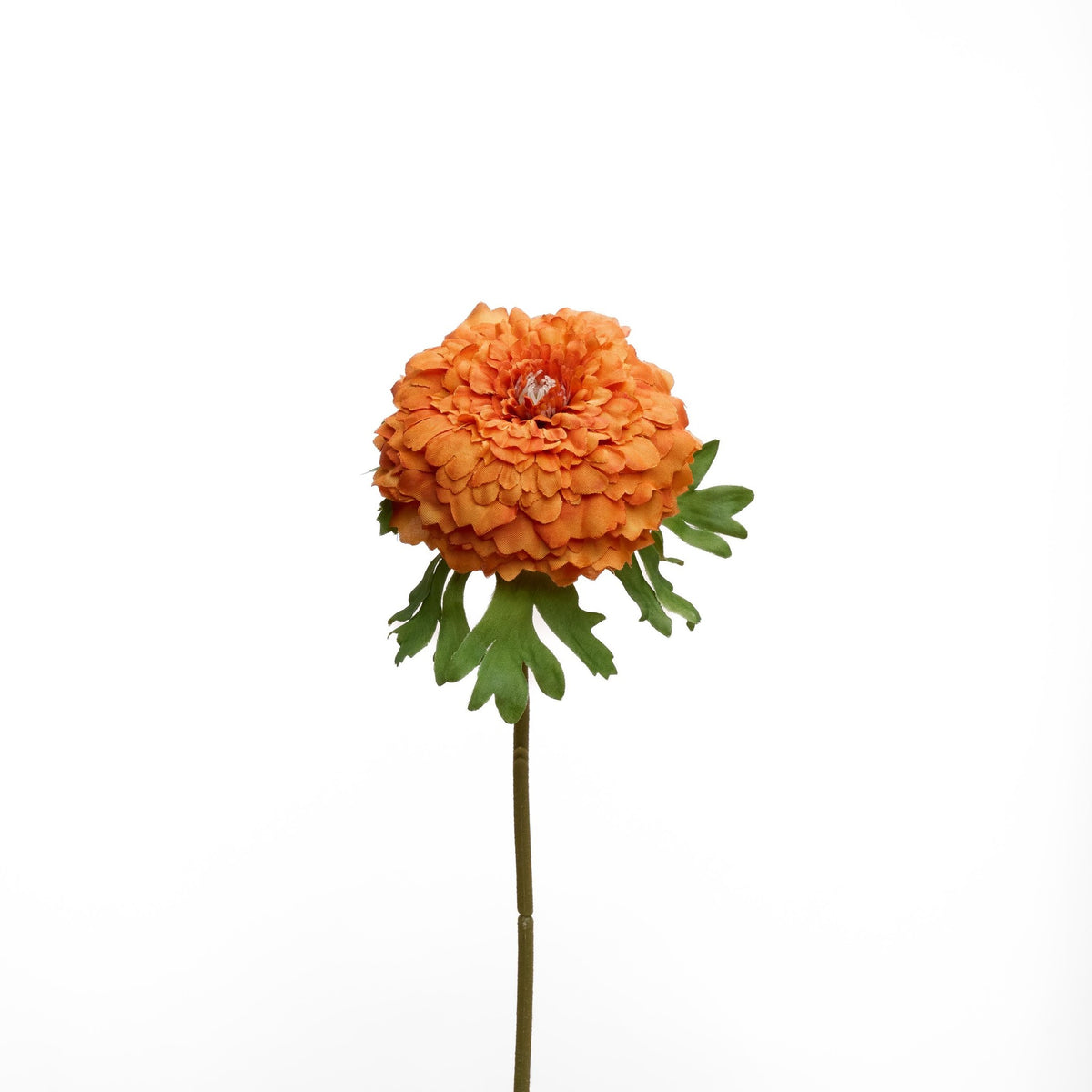 Faux Marigold Tagetes Erecta Stem - Dark Orange