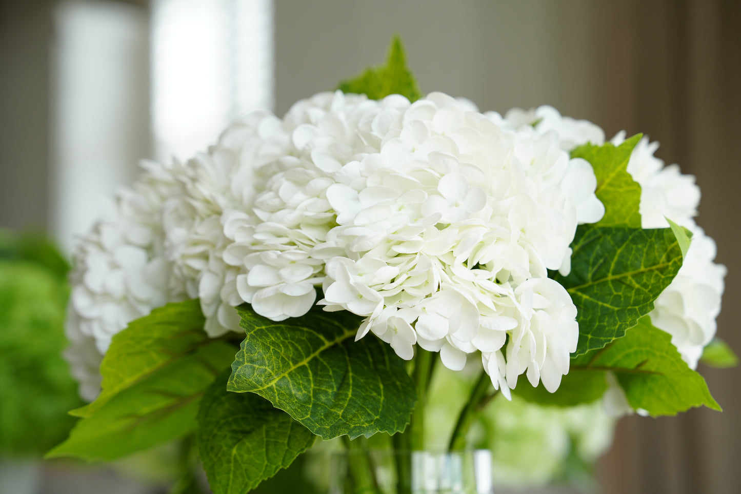 Real Touch Huge Hydrangea Stem - White