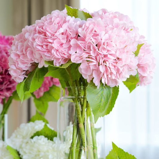 Real Touch Huge Hydrangea Stem - Light Pink
