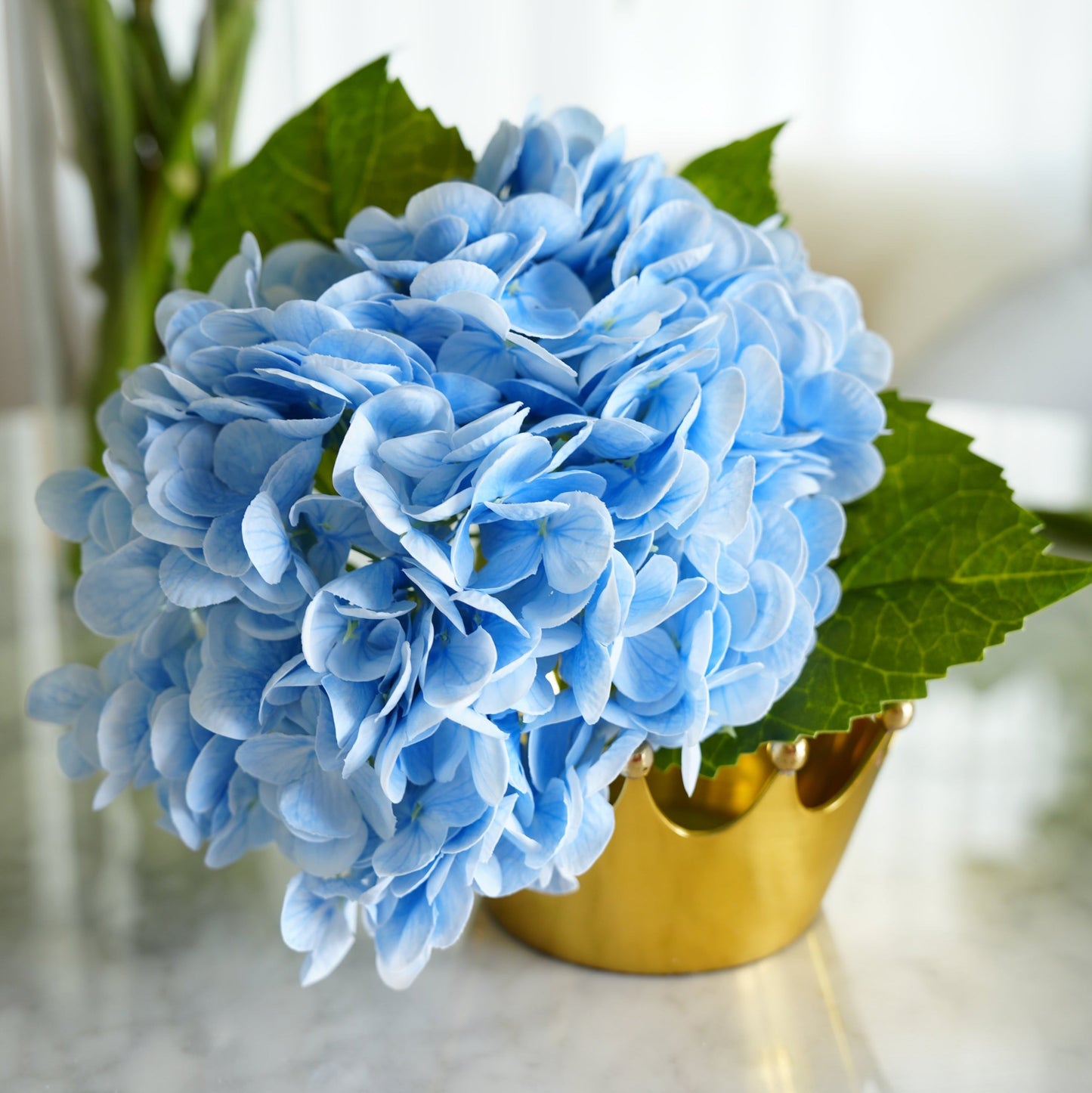 Real Touch Huge Hydrangea Stem - Light Blue