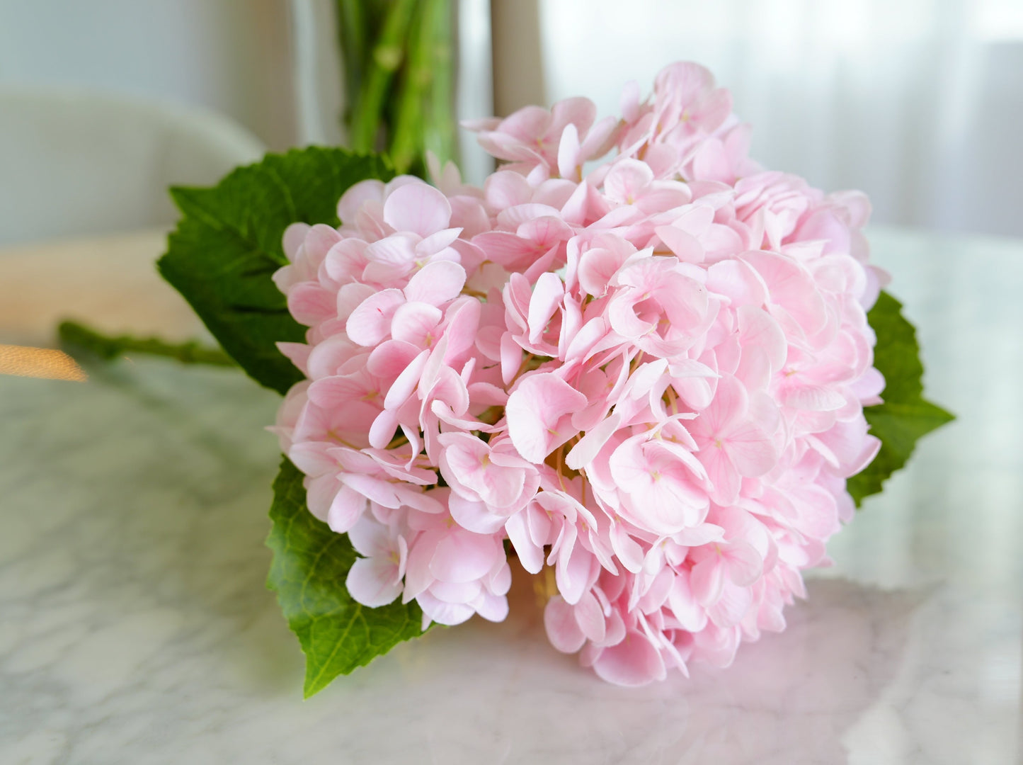 Real Touch Huge Hydrangea Stem - Light Pink