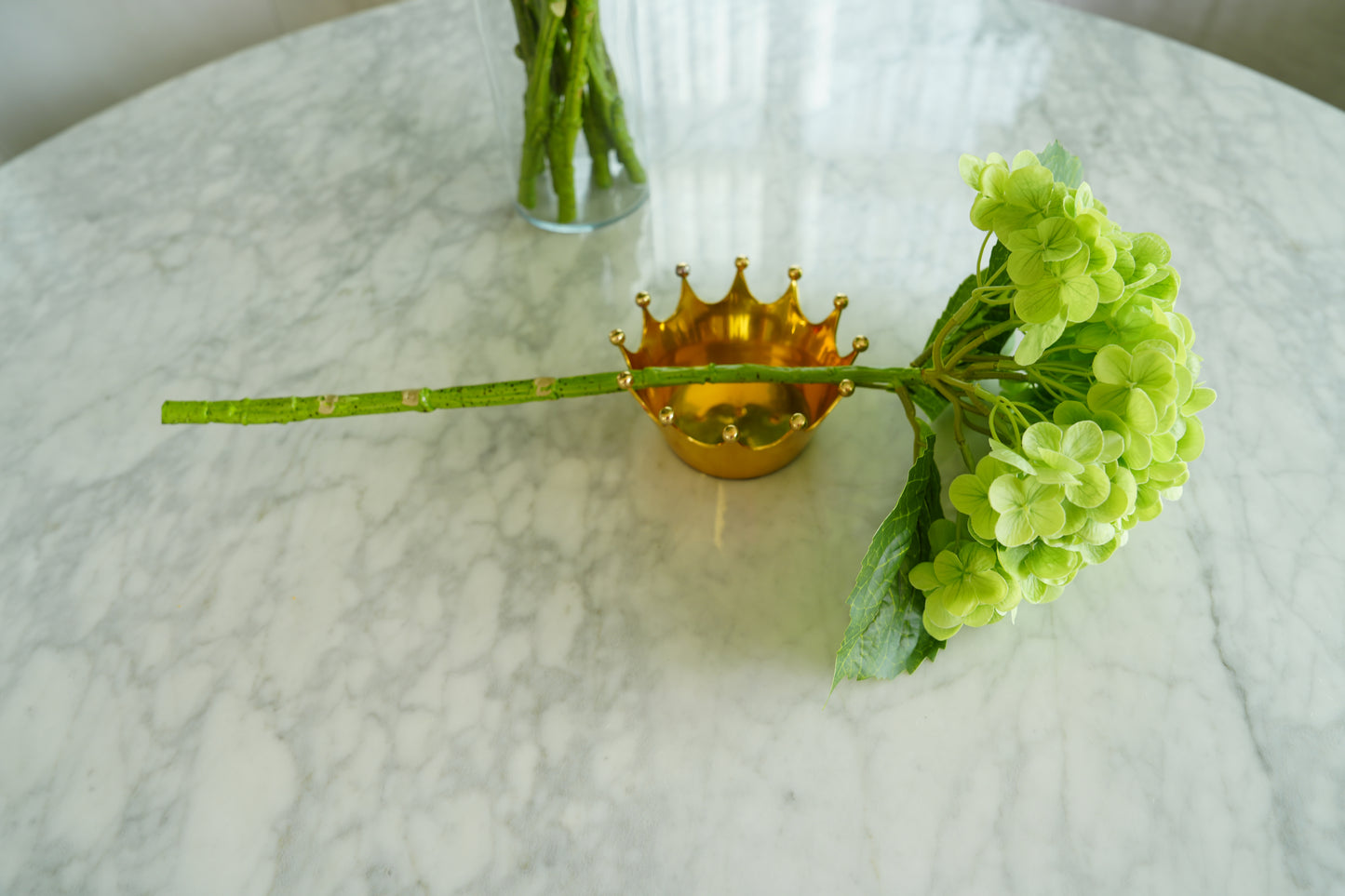 Real Touch Huge Hydrangea Stem - Green