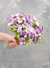 Load image into Gallery viewer, 15 Heads Mini Rose Small Bouquet - Purple
