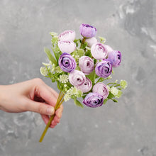 Load image into Gallery viewer, 15 Heads Mini Rose Small Bouquet - Purple
