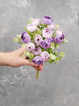 Load image into Gallery viewer, 15 Heads Mini Rose Small Bouquet - Purple
