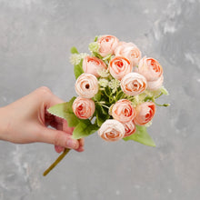 Load image into Gallery viewer, 15 Heads Mini Rose Small Bouquet - Orange
