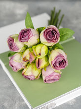 Load image into Gallery viewer, 10 Stems Dried Look Rose Bouquet - Purple
