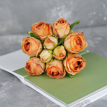 Load image into Gallery viewer, 10 Stems Dried Look Rose Bouquet - Orange
