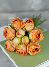 Load image into Gallery viewer, 10 Stems Dried Look Rose Bouquet - Orange
