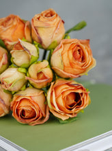 Load image into Gallery viewer, 10 Stems Dried Look Rose Bouquet - Orange
