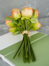 Load image into Gallery viewer, 10 Stems Dried Look Rose Bouquet - Orange
