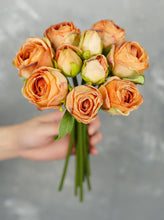 Load image into Gallery viewer, 10 Stems Dried Look Rose Bouquet - Orange
