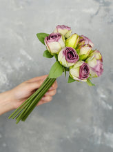 Load image into Gallery viewer, 10 Stems Dried Look Rose Bouquet - Purple
