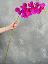 Load image into Gallery viewer, 38&quot; Real Touch 9 Heads Orchid Stem - Magenta
