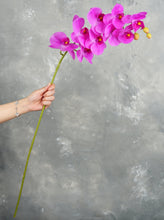 Load image into Gallery viewer, 38&quot; Real Touch 9 Heads Orchid Stem - Light Magenta
