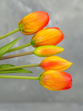 Load image into Gallery viewer, 5 Stems Faux Tulip - Orange
