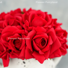 Load image into Gallery viewer, 5 Stems Real Touch Moist Latex Rose Bouquet - Bright Red
