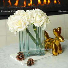 Load image into Gallery viewer, 5 Stems Real Touch Moist Latex Rose Bouquet - Milky White
