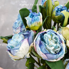 Load image into Gallery viewer, 2 Heads Dried Look Peony - Blue
