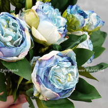 Load image into Gallery viewer, 2 Heads Dried Look Peony - Blue
