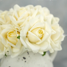 Load image into Gallery viewer, 5 Stems Real Touch Moist Latex Rose Bouquet - Creamy White
