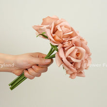 Load image into Gallery viewer, 5 Stems Real Touch Moist Latex Rose Bouquet - Dusty Rose
